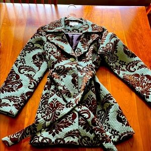 Elegant Brown and Green Women's Coat